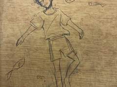 학교 책상에 낙서