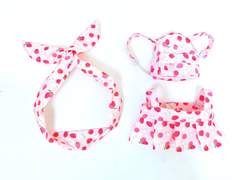 딸기 헤어밴드&원피스&백팩 set