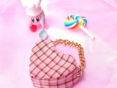 체크 하트 미니백