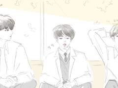 흰 우유와 카스텔라