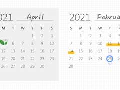 달력스티커-그레이/투명