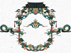 단청 모티브 프레임 프리소스