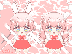 봄토끼 무속성 인형 도안