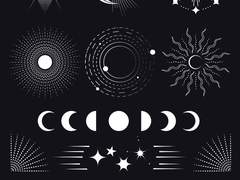 천체무늬 디자인소스. ai,포토샵브러쉬,png파일 판매