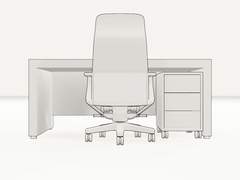 1800 기본형 중역책상, 서랍, 중역 책상 의자 바퀴형 세트