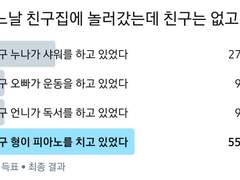 어느 날, 친구 집에 놀러갔더니 친구는 없고 친구 형이 피아노를 치고 있었다