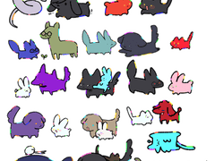 알록달록 동물 스티커