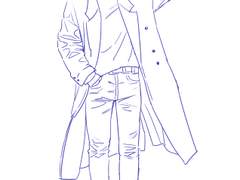 크로키에 기락이 껴넣기