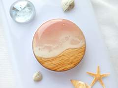 [커미션] 핑크골드 원목 파도 그립톡