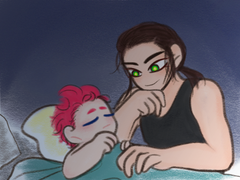 아저씨 방에서 잠든 패치