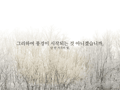 그리하여 풍경이 시작되는 것 아니겠습니까.