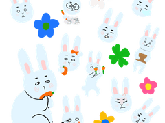 [스티커] 토끼 다이어리 스티커