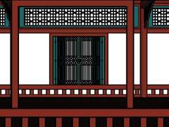 동양 복도 스케치업 배경
