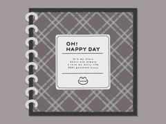 [만년형] 하이틴 체크 데일리 다이어리 (Black ver.)