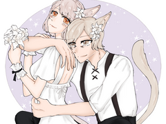 파판14 글섭 언약커플 그렸던 것