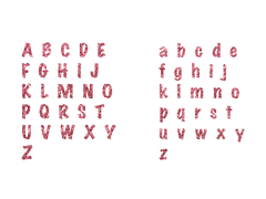 핑크 글리터 알파벳 스티커 대문자 소문자