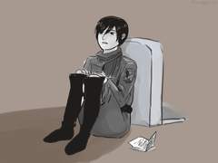 사샤의 묘비 앞에서