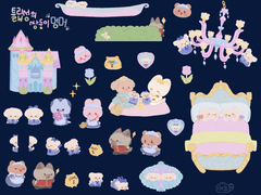 [굿노트 스티커] 튤립성의 쌍둥이 멈머 다꾸 스티커