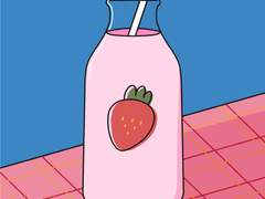 딸기우유 배경화면 / Strawberry Milk Wallpaper