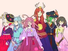 한복입은 자캐들