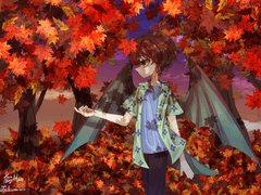 [일러스트ㅣ수이플ㅣ공룡] 가을에 머물던 그 아이