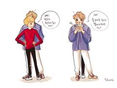 거대병아리와 쪼꾸만 왕자강아지