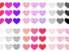 하트 스티커 18종 세트