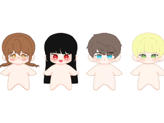 자캐 솜인형 도안 커미션 받은 것.