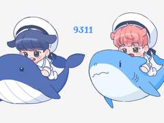 댕햄 🐋🦈키링 도안세트