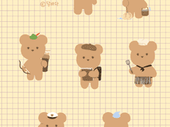 [굿노트 스티커] 모카베어 다꾸 스티커 모자 시리즈2