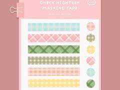 [ goodnote sticker ] 체크 하이틴 마스킹 테이프 스티커