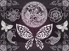 [펀딩] 동양풍 수묵스타일 패턴 문양 브러쉬 세트