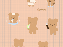 [굿노트 스티커] 모카베어 음료 시리즈