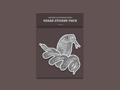 굿노트 스티커 5. 빈티지 뱀 일러스트 시리즈