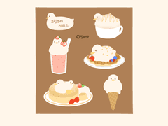 [굿노트 스티커] 크림오리 디저트 스티커