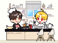 SD 고정틀 커미션1 - 팬케이크를 구워보자!_[부엌]