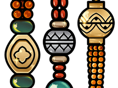 중앙아시아풍 구슬 목걸이&장식줄 브러쉬