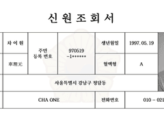 身元照會書(신원조회서) : 차이원