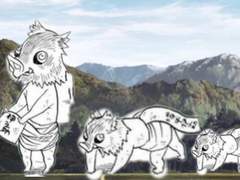 2세들이랑 산에서 노는 이노스케 우즈이노