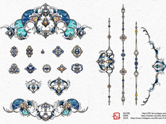 (유료) 바다 모티브 프레임과 보석 소스