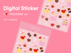 [용감한 꽁이] 굿노트 스티커 - 알럽초콜릿 ver