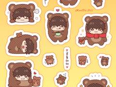 태형 곰돌이 굿노트스티커