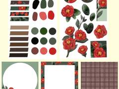 [굿노트 스티커] 동백꽃 떡메모지/마스킹테이프