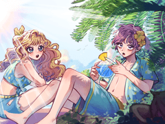 여름바다 일러스트