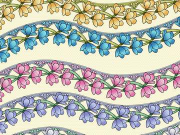 아르누보 풍 꽃문양 브러시 7종