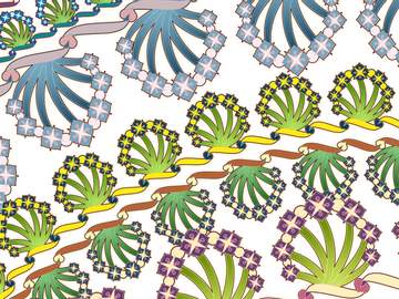 아르누보 풍 들꽃 리본 브러시 7종