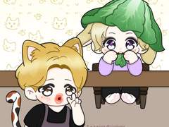 🐰💜🐥 고양이주인 & 붙박이토끼손님