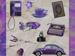 [굿노트 스티커] 보라 빈티지