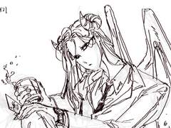 트위터 해시로 그린 장발 악마 치트