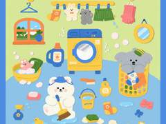 [ goodnote sticker ] 집안일 스티커 2 (빨래 • 욕실 청소 ver.)